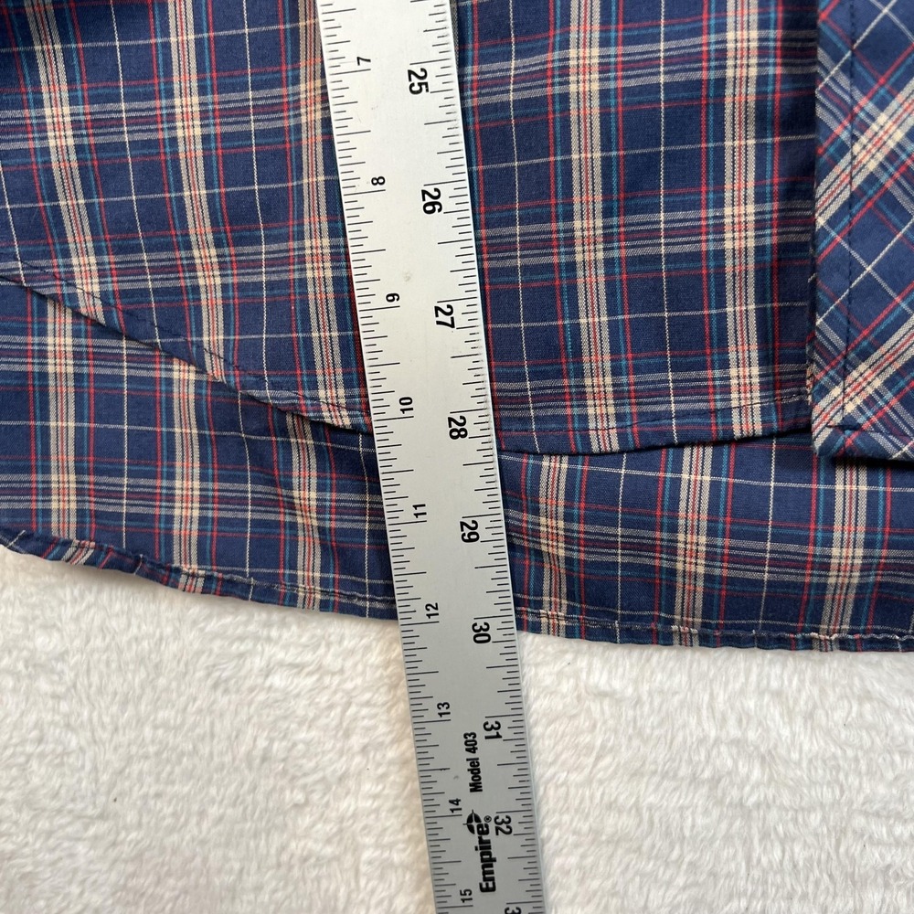 Vintage Kenny Rogers Shirt Mens Large Blue Plaid Western Snap Long Sleeve USA - Picture 5 of 8